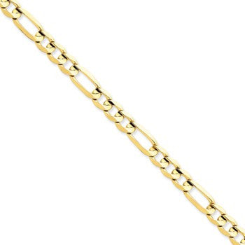 14K Yellow Gold Concave Open Figaro Chain