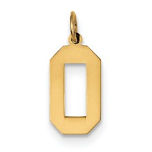 14k Gold Medium Polished Number 0 Charm hide-image