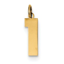 14k Gold Medium Polished Number 1 Charm hide-image