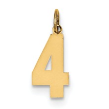 14k Gold Medium Polished Number 4 Charm hide-image