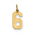 Medium Polished Number 6 Charm in 14k Gold