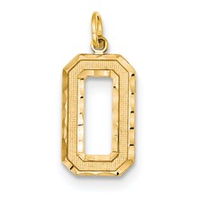14ky Casted Large Diamond Cut Number 0 Charm hide-image