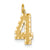 Casted Large Diamond Cut Number 4 Charm in 14k Yellow Gold