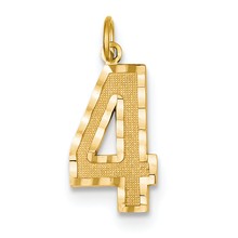 14ky Casted Large Diamond Cut Number 4 Charm hide-image
