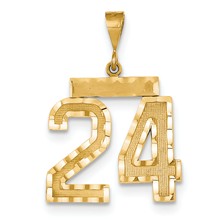 14k Gold Large Diamond-cut Number 24 Charm hide-image