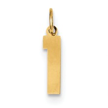14k Gold Small Polished Number 1 Charm hide-image