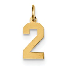 14k Gold Small Polished Number 2 Charm hide-image