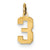 14k Gold Small Polished Number 3 Charm hide-image