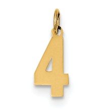 14k Gold Small Polished Number 4 Charm hide-image