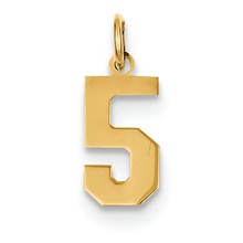 14k Gold Small Polished Number 5 Charm hide-image