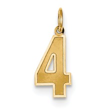 14k Gold Medium Satin Number 4 Charm hide-image