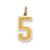 Medium Satin Number 5 Charm in 14k Gold