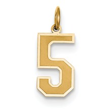 14k Gold Medium Satin Number 5 Charm hide-image