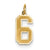 14k Gold Medium Satin Number 6 Charm hide-image