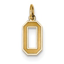 14k Gold Small Satin Number 0 Charm hide-image