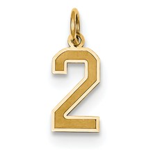 14k Gold Small Satin Number 2 Charm hide-image