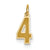 14k Gold Small Satin Number 4 Charm hide-image
