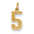 14k Gold Small Satin Number 5 Charm hide-image