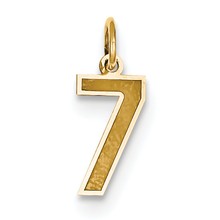 14k Gold Small Satin Number 7 Charm hide-image