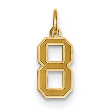 14k Gold Small Satin Number 8 Charm hide-image
