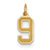 14k Gold Small Satin Number 9 Charm hide-image
