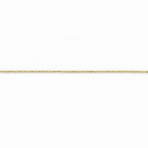 14K Yellow Gold Solid Diamond-Cut with Lobster Rope Chain Bracelet