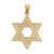 Solid Polished Satin Star of David Charm in 14k Gold