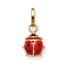 14k Gold Enameled Ladybug Charm hide-image