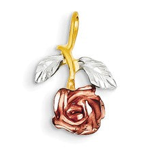 14k Gold Tri-Color Rose Charm hide-image