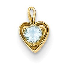 14ky March Birthstone Heart Charm hide-image