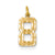 Casted Medium Diamond Cut Number 8 Charm in 14k Yellow Gold