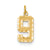 Casted Medium Diamond Cut Number 9 Charm in 14k Yellow Gold
