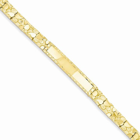 14K Yellow Gold Nugget Id Bracelet