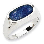 14k White Gold Blue Lapis Diamond Ring