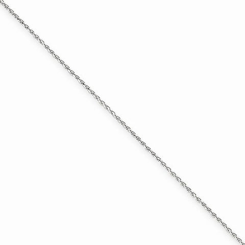 14K White Gold Solid Diamond-Cut Spiga Chain Bracelet