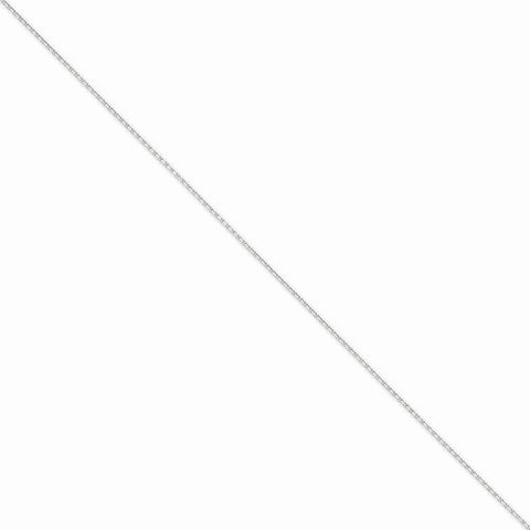 14K White Gold Solid Diamond-Cut Cable Chain Anklet