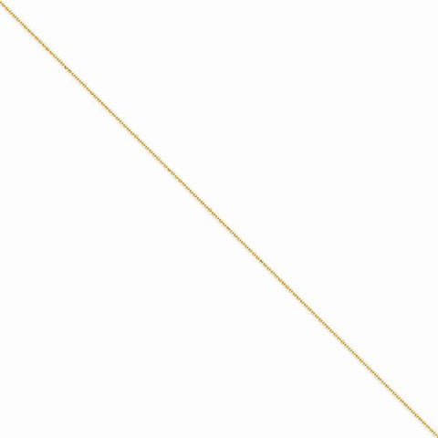 14K Yellow Gold Diamond-Cut Baby Ball Chain Anklet