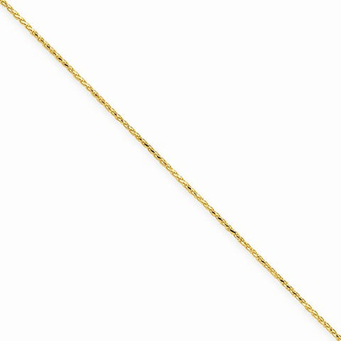 14K Yellow Gold Diamond-Cut Spiga Chain Bracelet