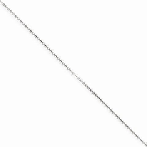 14K White Gold Cable Chain Anklet