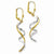 14k Two-tone Spiral Leverback Earrings