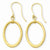 14k Yellow Gold Polished Tapered Flat Oval Dangle Earrings