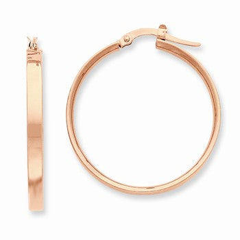 14k Yellow Gold Plated Rose Rhodium Hoop Earrings