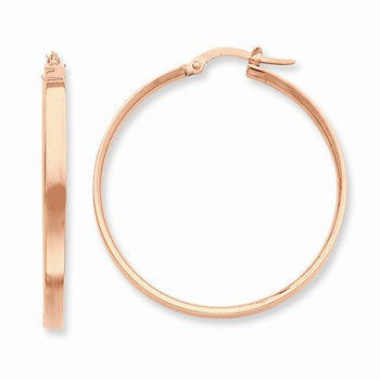 14k Yellow Gold Plated Rose Rhodium Hoop Earrings