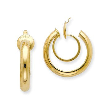 14k Yellow Gold Non-pierced Hoop Earrings