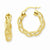 14k Yellow Gold Polished Satin Twisted Hoop Earrings