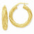 14k Yellow Gold Satin Polished Twisted Hoop Earrings