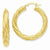 14k Yellow Gold Satin Polished Twisted Hoop Earrings