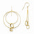 14k Yellow Gold Large Double Twisted Circle Shepherd Hook Earrings