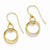 14k Yellow Gold Small Twisted Circle Shepherd Hook Earrings