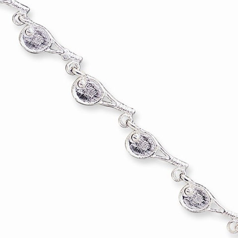 Sterling Silver Tennis Racket Bracelet